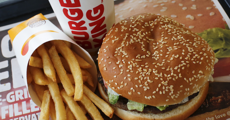 Hold for Business Photo-- Swayne Hall--This is a Burger King Whopper meal combo at a restaurant in Punxsutawney, Pa., Thursday, Feb. 1, 2018.  (AP Photo/Gene J. Puskar)