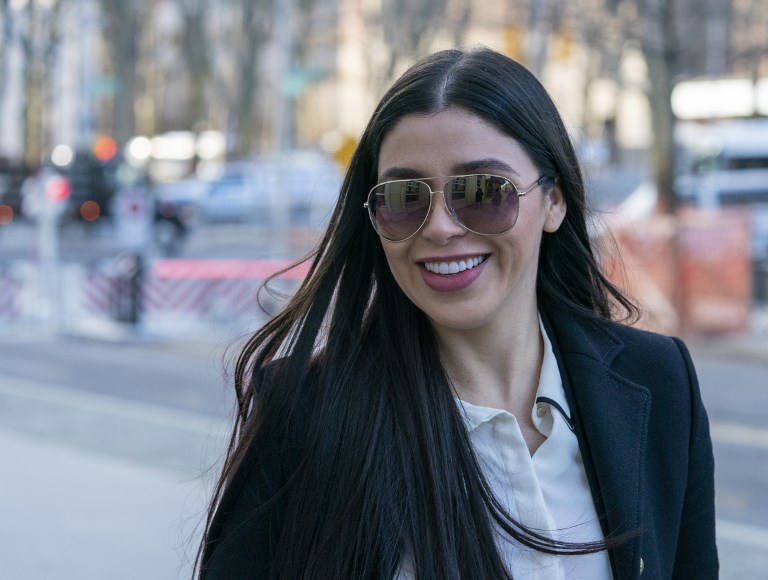 The wife of Joaquin "El Chapo" Guzman, Emma Coronel Aispuro, arrives at the US Federal Courthouse in Brooklyn on January 14, 2019 in New York. - The trial, which began on November 5, 2018 with jury selection, is expected to last four months. "El Chapo" Guzman stands accused of smuggling more than 155 tons of cocaine into the United States over a period of 25 years. If convicted, the 61-year-old Guzman could spend the rest of his life behind bars in a maximum security US prison. (Photo by Don EMMERT / AFP)