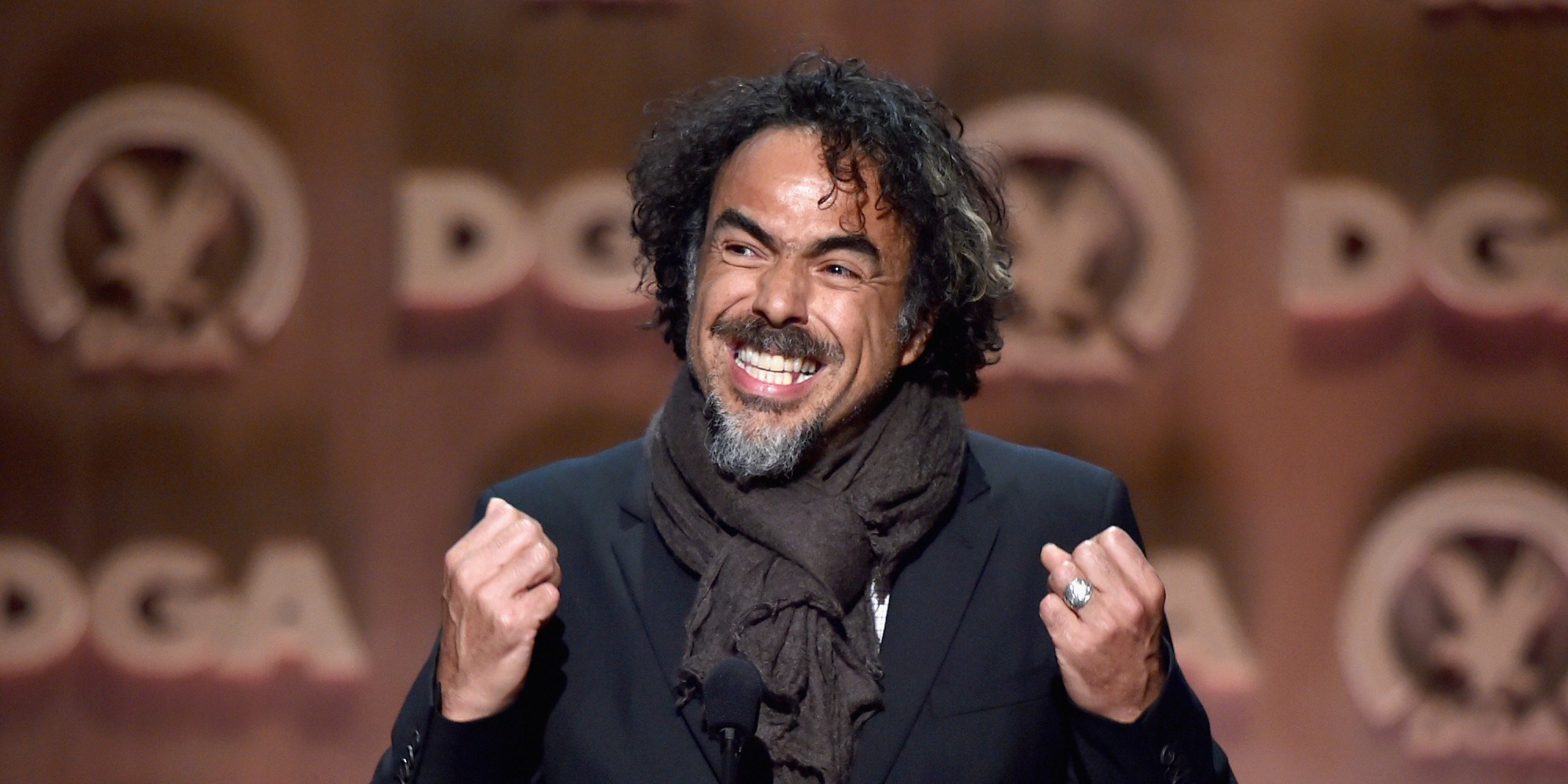 CENTURY CITY, CA - FEBRUARY 07:   Director Alejandro Gonzalez Inarritu accepts the Feature Film Nomination Plaque for 'Birdman or (The Unexpected Virtue of Ignorance)'onstage at the 67th Annual Directors Guild Of America Awards at the Hyatt Regency Century Plaza on February 7, 2015 in Century City, California.  (Photo by Alberto E. Rodriguez/Getty Images for DGA)