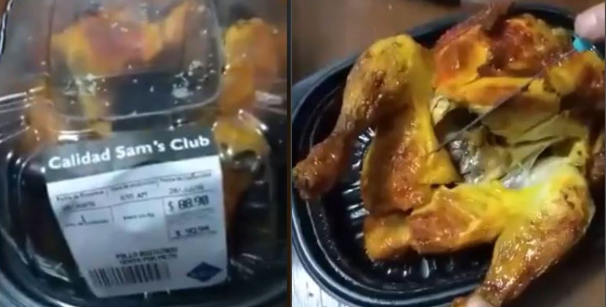 Encuentran gusanos en pollo rostizado de Sams Club -