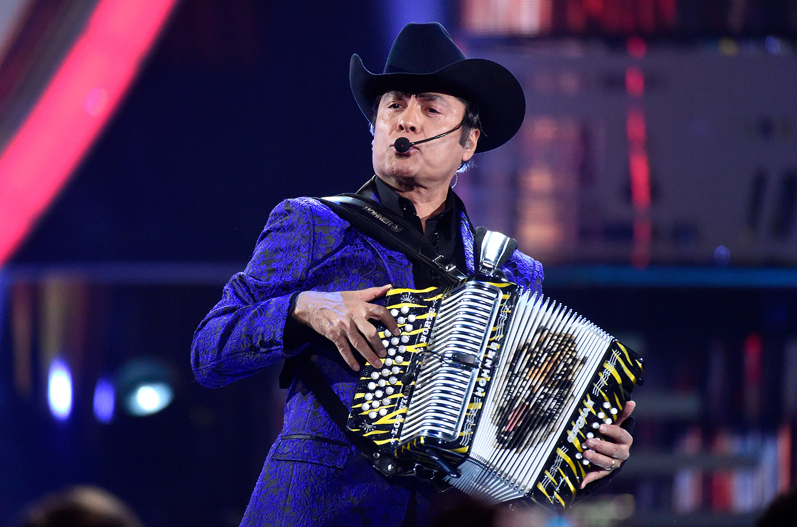 LAS VEGAS, NV - NOVEMBER 19:  Musician Jorge Hernandez of Los Tigres del Norte performs onstage during the 16th Latin GRAMMY Awards at the MGM Grand Garden Arena on November 19, 2015 in Las Vegas, Nevada.  (Photo by Frazer Harrison/Getty Images for LARAS)